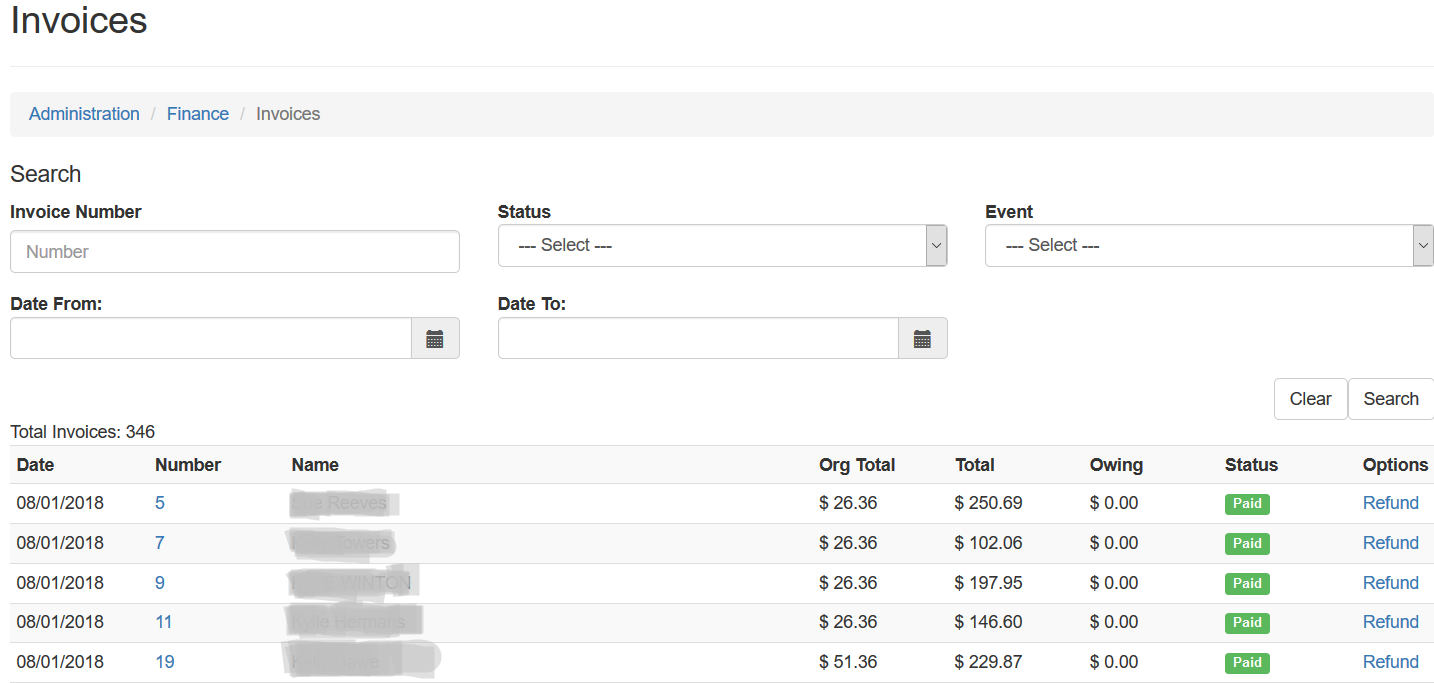 finance and invoices