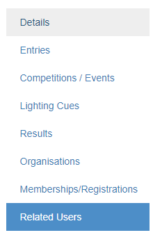Related Users menu