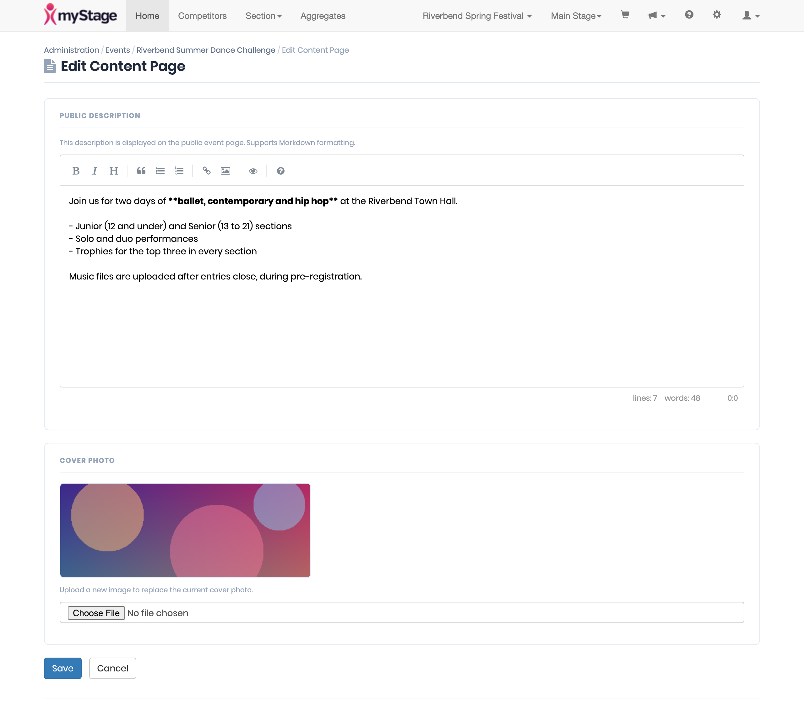 Edit Content Page