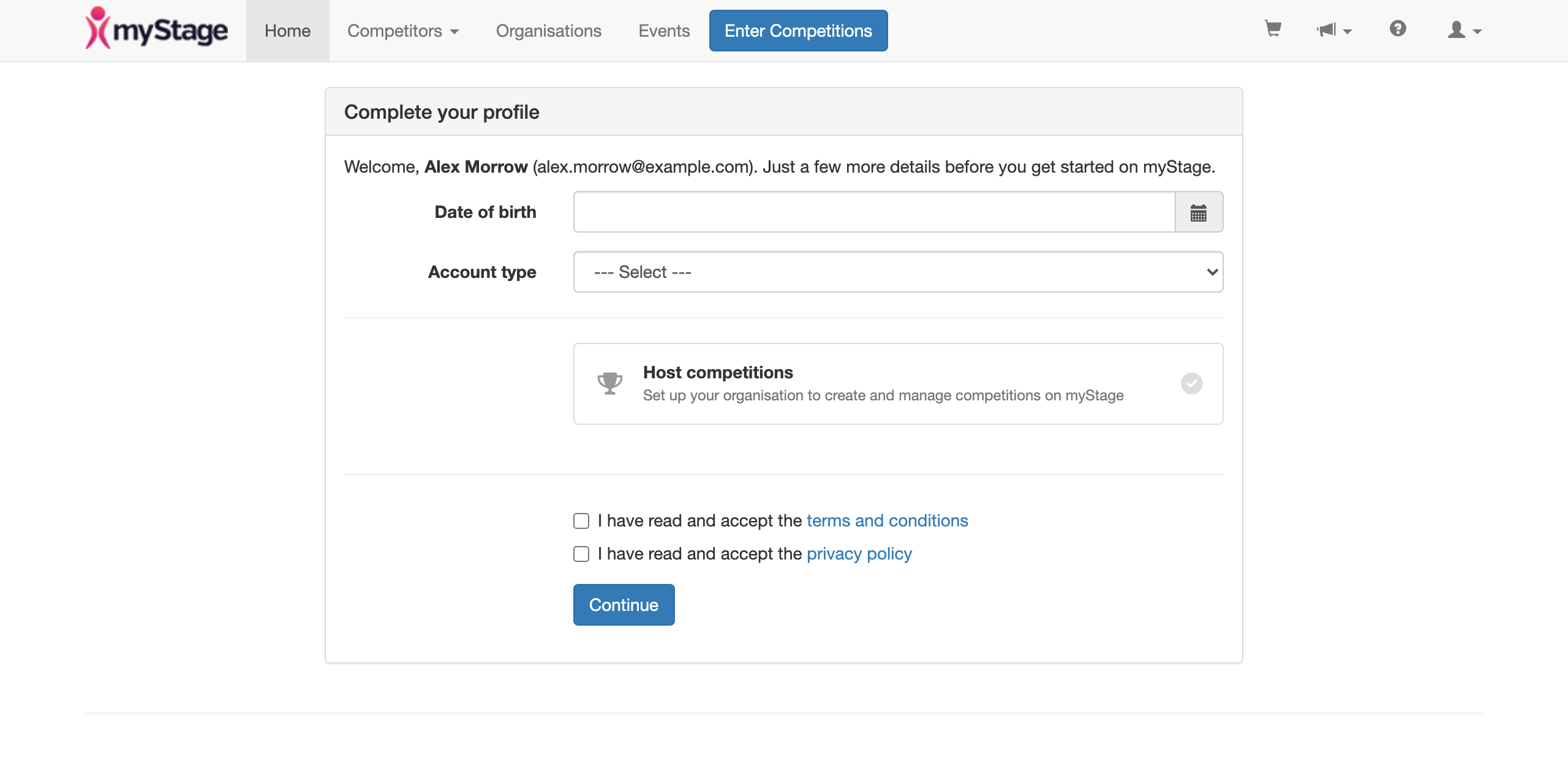 Complete your profile